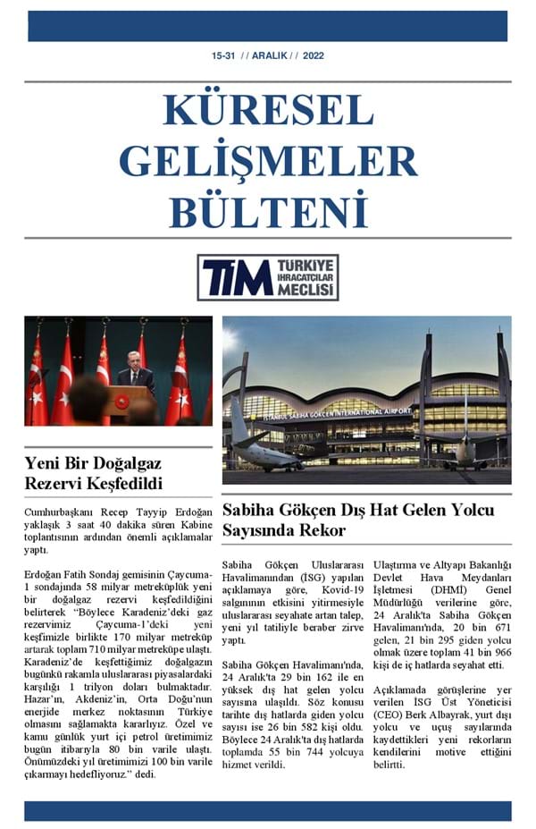 15-31 Aralık 2022 Bülteni 